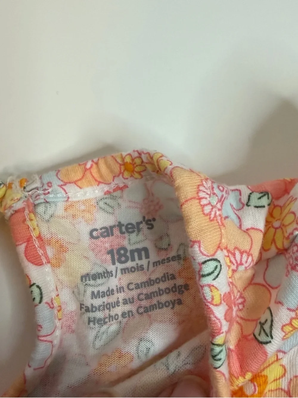 Carter's Coral, Yellow & White Floral Flutter-Sleeve Dress